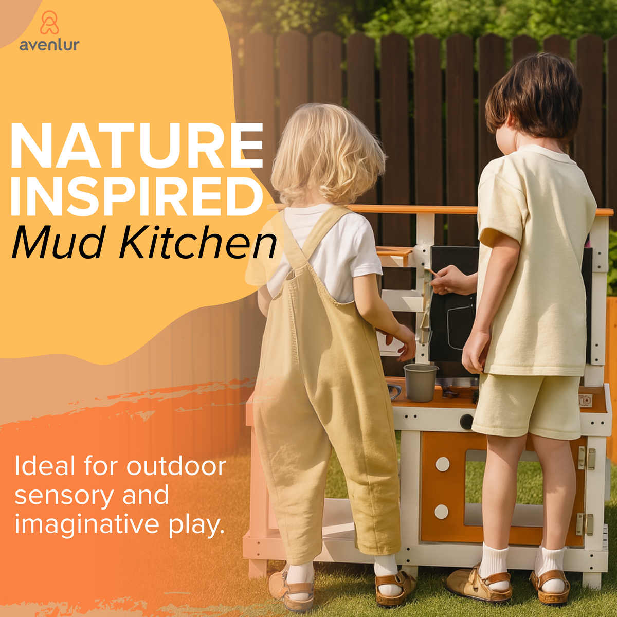 Avenlur Woodland mud kitchen for outdoor sensory play