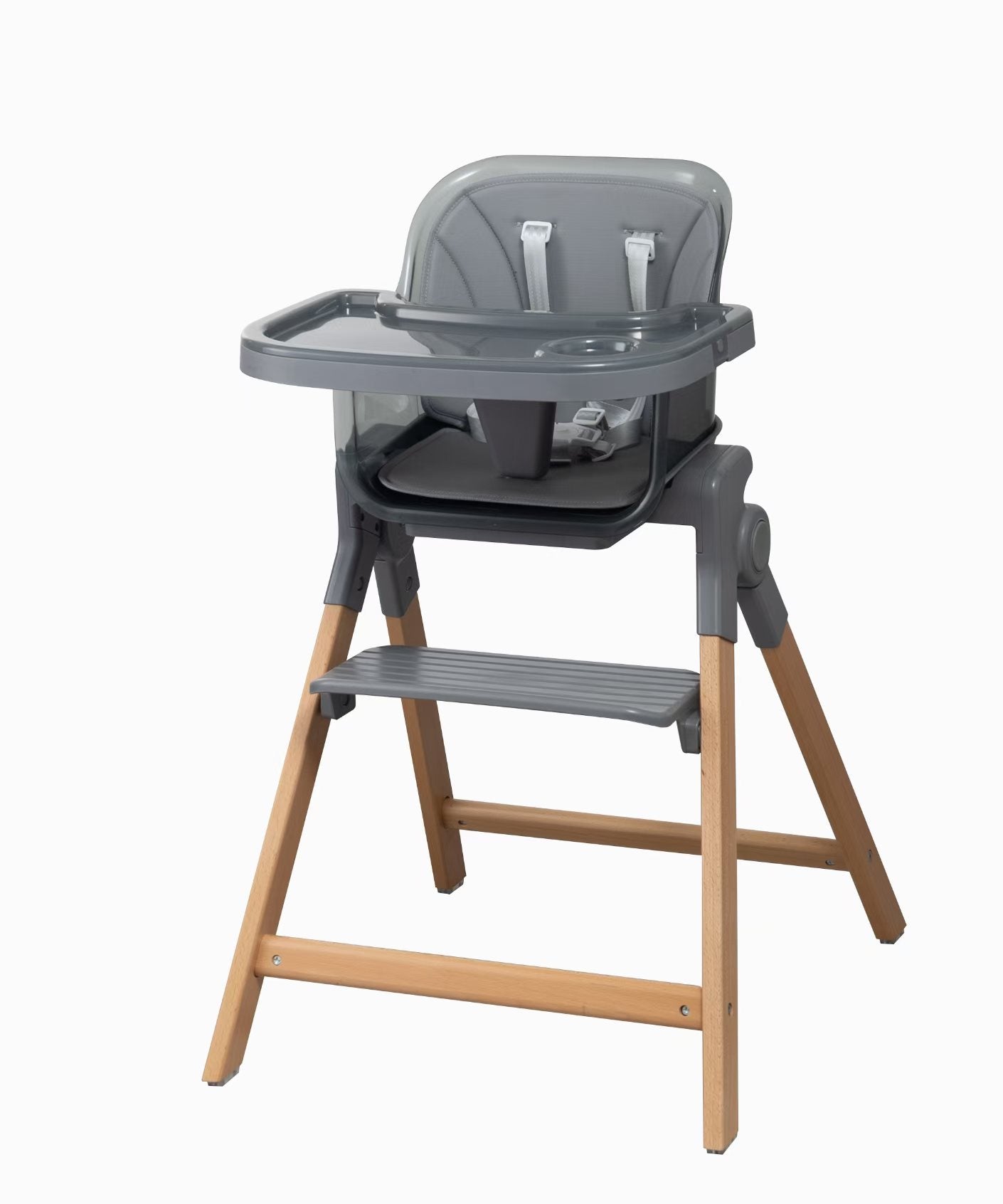 Clover - Wooden High Chair with Baby Feeding Table and Foot Rest for toddler