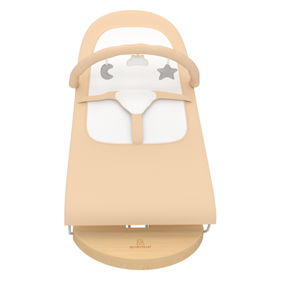 Avenlur Fir Baby Bouncer – Foldable Wooden Baby Rocker with Play Arch