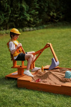 Kids playing construction site with the Blippi excavator