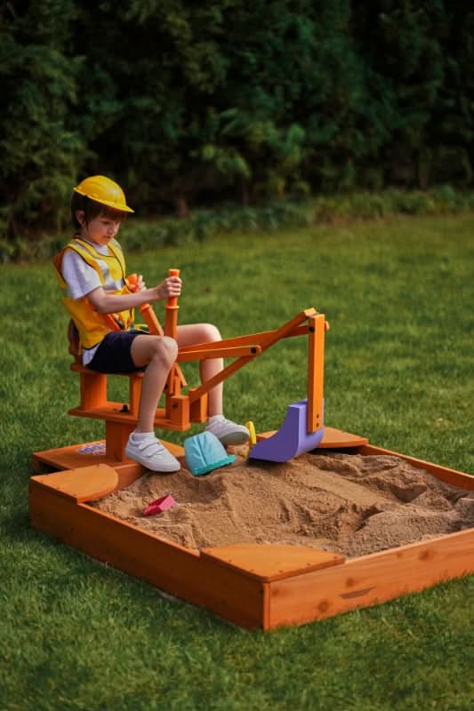 Blippi excavator for sensory sand play