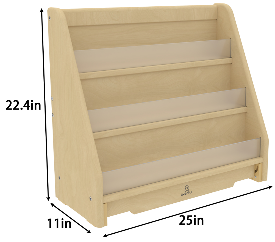Wooden Classroom Bookshelf – 3 Tier Front-Facing Display | 22.4" H x 25" W x 11" D