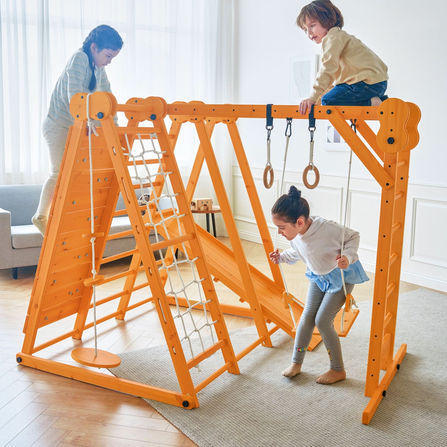 Chestnut - 8-in-1 Indoor Jungle Gym for Toddlers