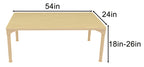 Avenlur Rectangular Adjustable Kids Classroom Table – 54"×23", 17"–25" height