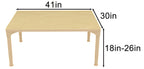 Avenlur Rectangular Adjustable Kids Classroom Table – 41"×30", 17"–25" height