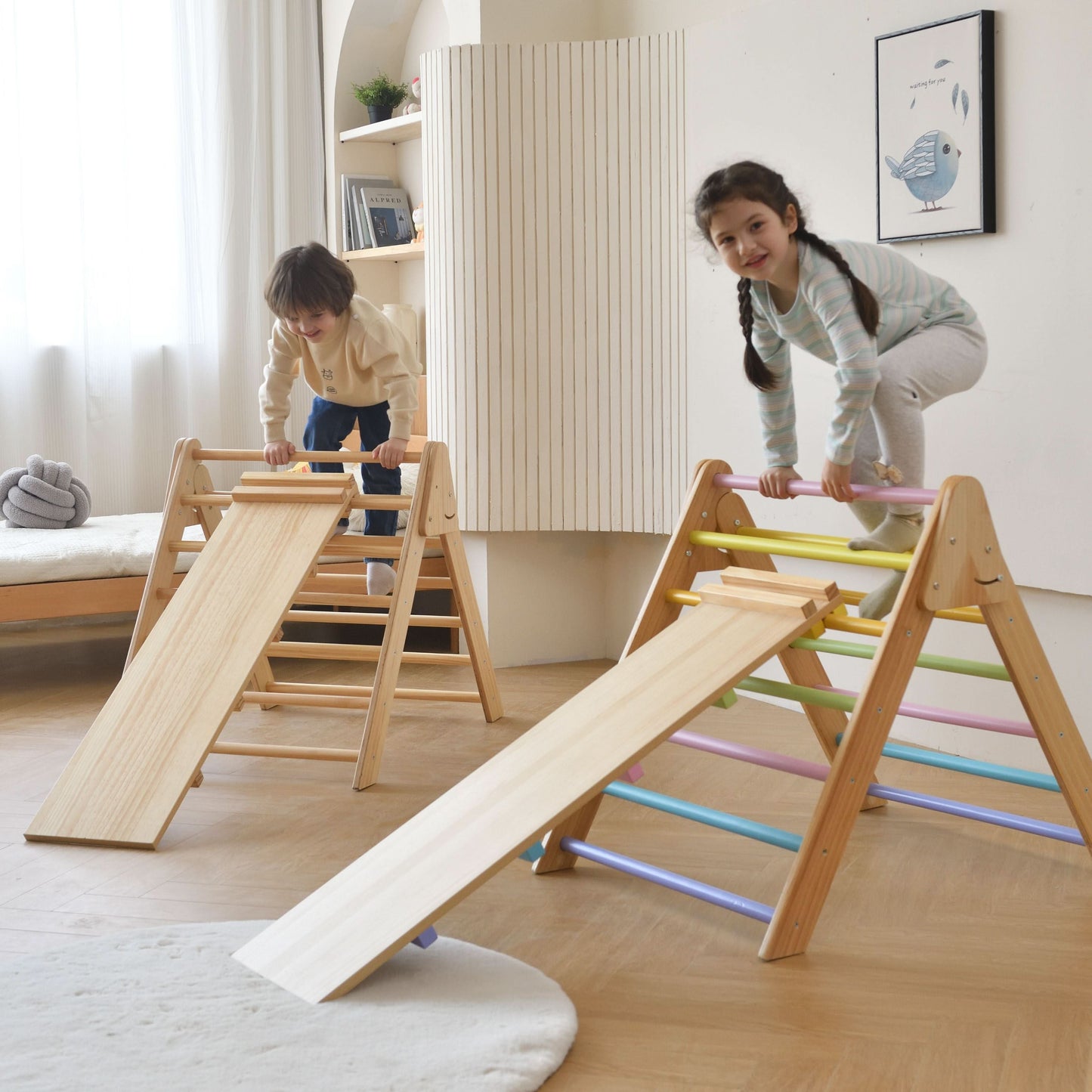 Olive- Pikler Triangle Ladder and Climber Slide - Multiple Sizes.