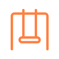Orange Swing Icon Representing Avenlur's Commitment to Get Active Anywhere