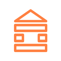 Orange House Icon Representing Avenlur's Commitment to Sustainability