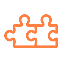 Orange Puzzle Icon Representing Avenlur's Commitment to Thoughtful Design
