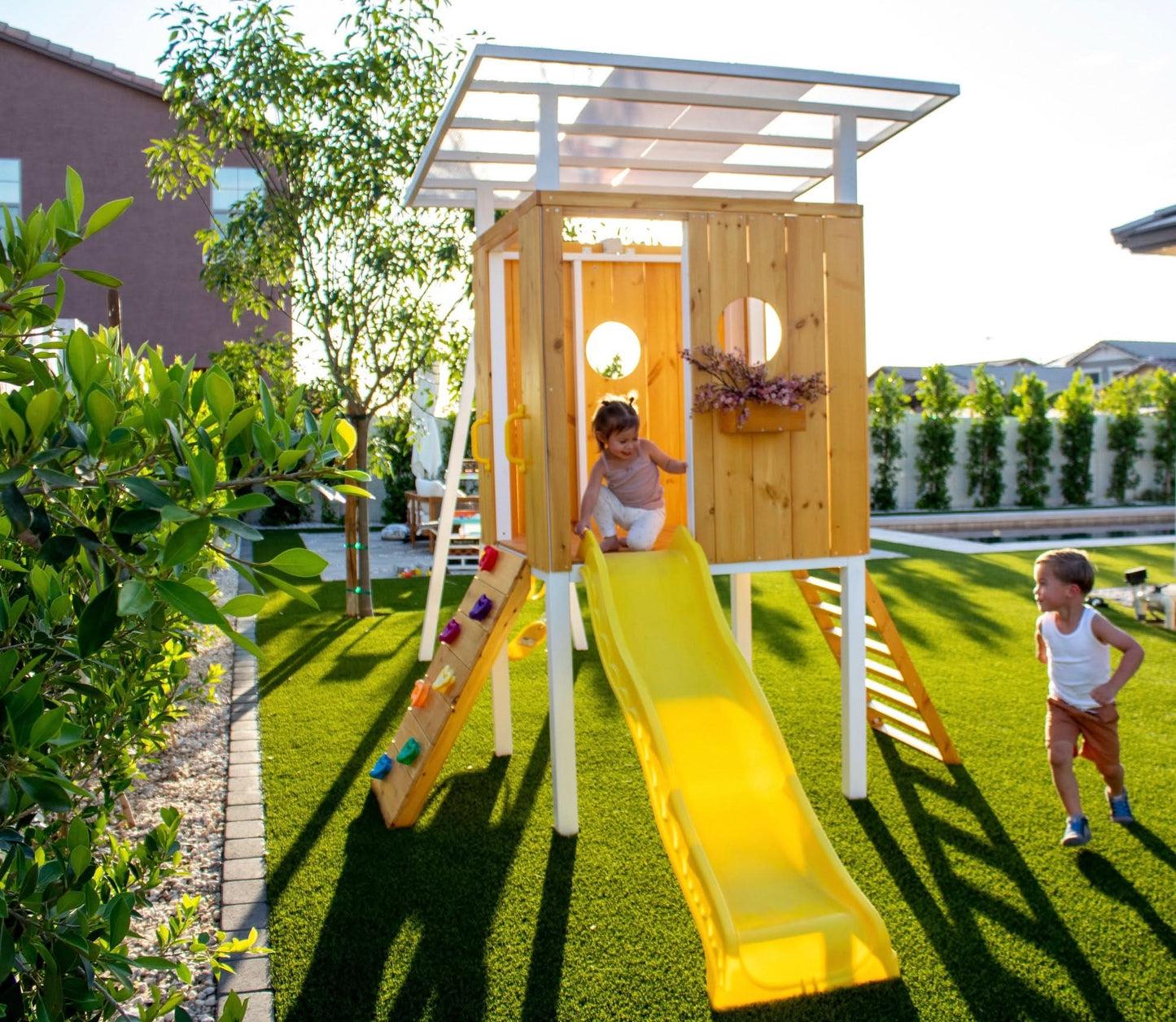 Forest - Modernes Schaukel-Set für den Garten, 2 Schaukeln und Trapezstange