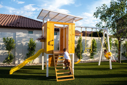 Forest - Modernes Schaukel-Set für den Garten, 2 Schaukeln und Trapezstange