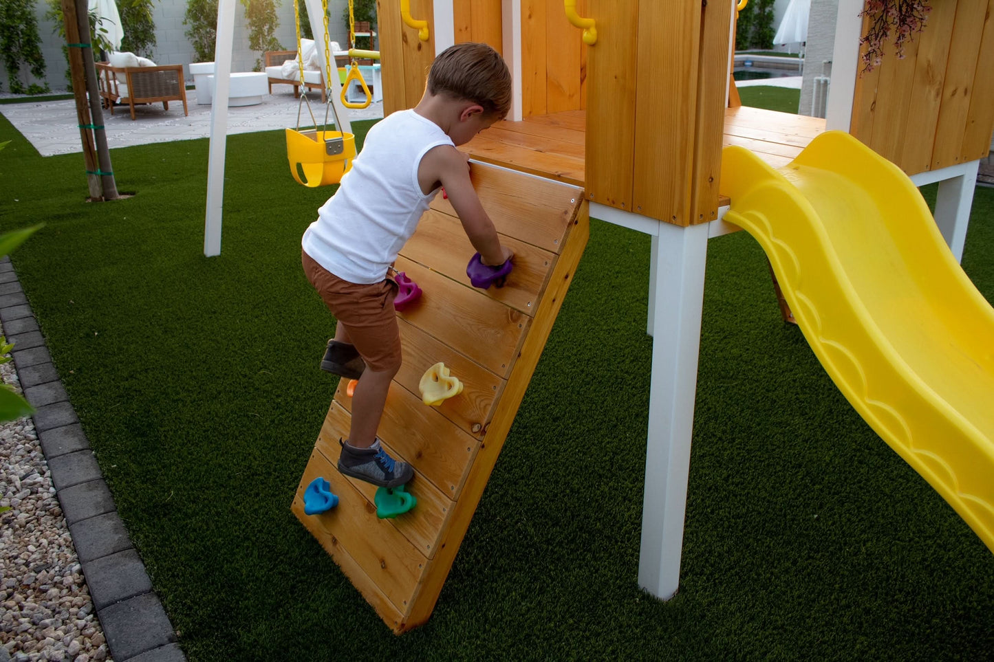 Forest - Modernes Schaukel-Set für den Garten, 2 Schaukeln und Trapezstange