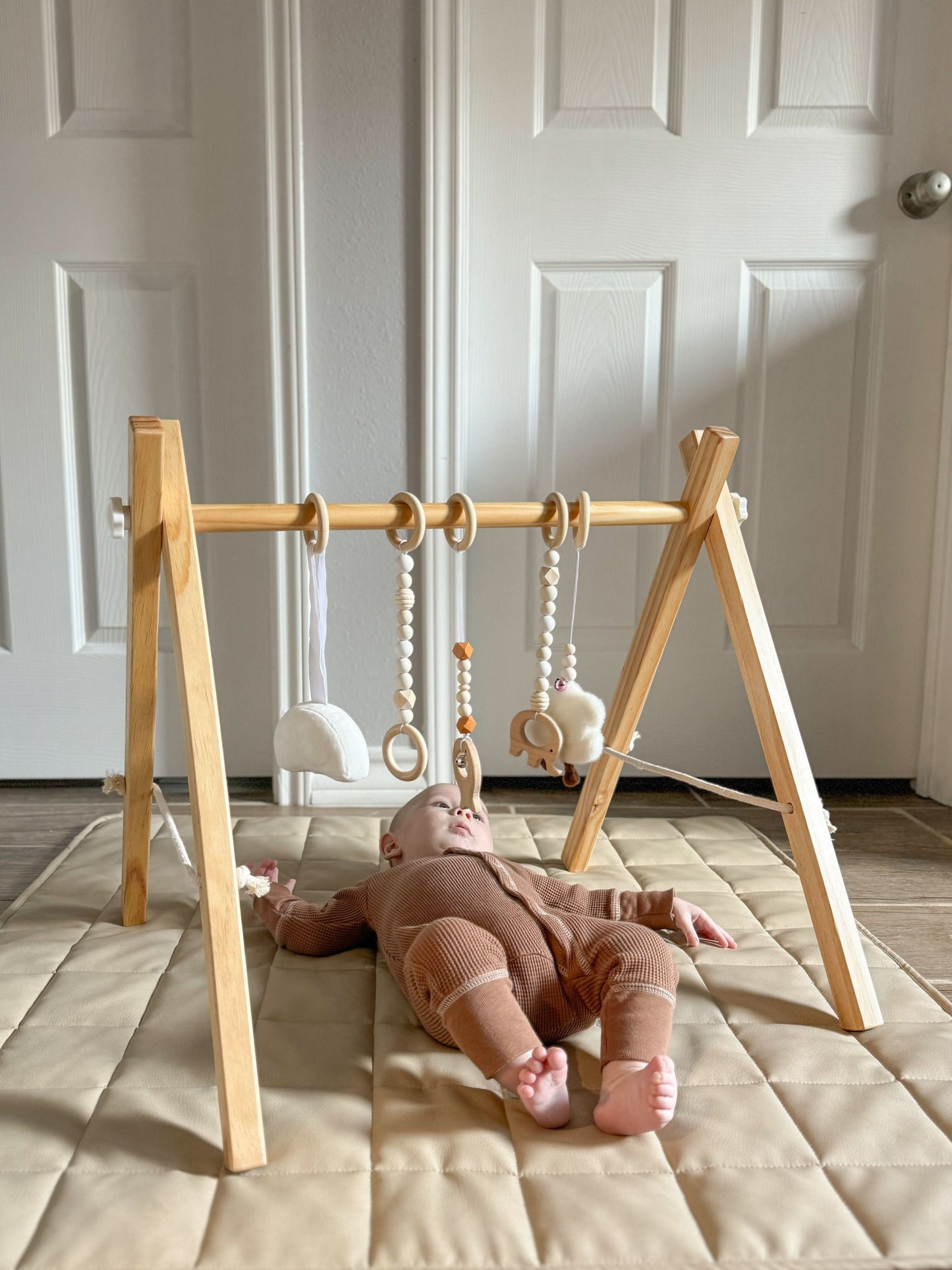 Lila Baby-Fitnessstudio aus Holz