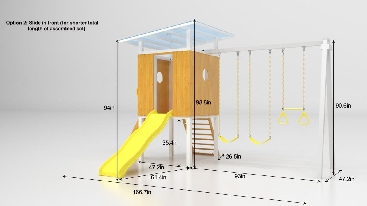 Forest - Modernes Schaukel-Set für den Garten, 2 Schaukeln und Trapezstange