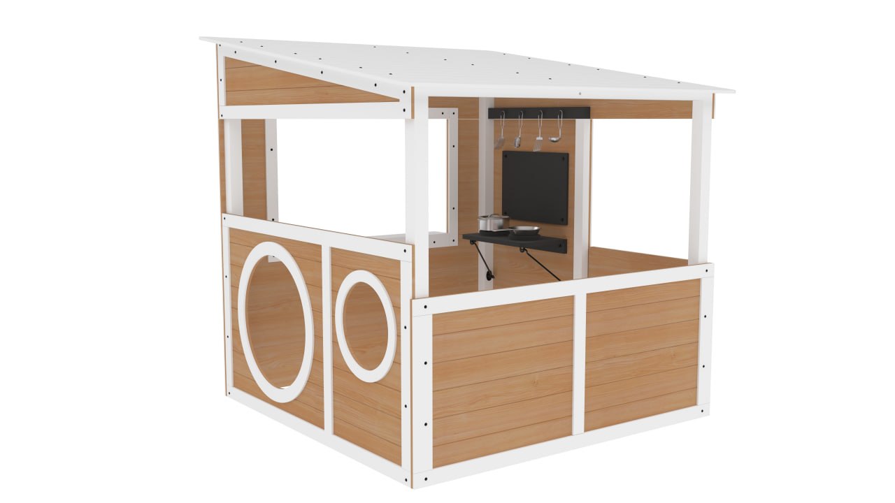 Kids pretend play cafe outdoor wooden playhouse