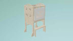 Plum - 3 in 1 Foldable Kitchen Tower, Step Stool and Chalkboard.
