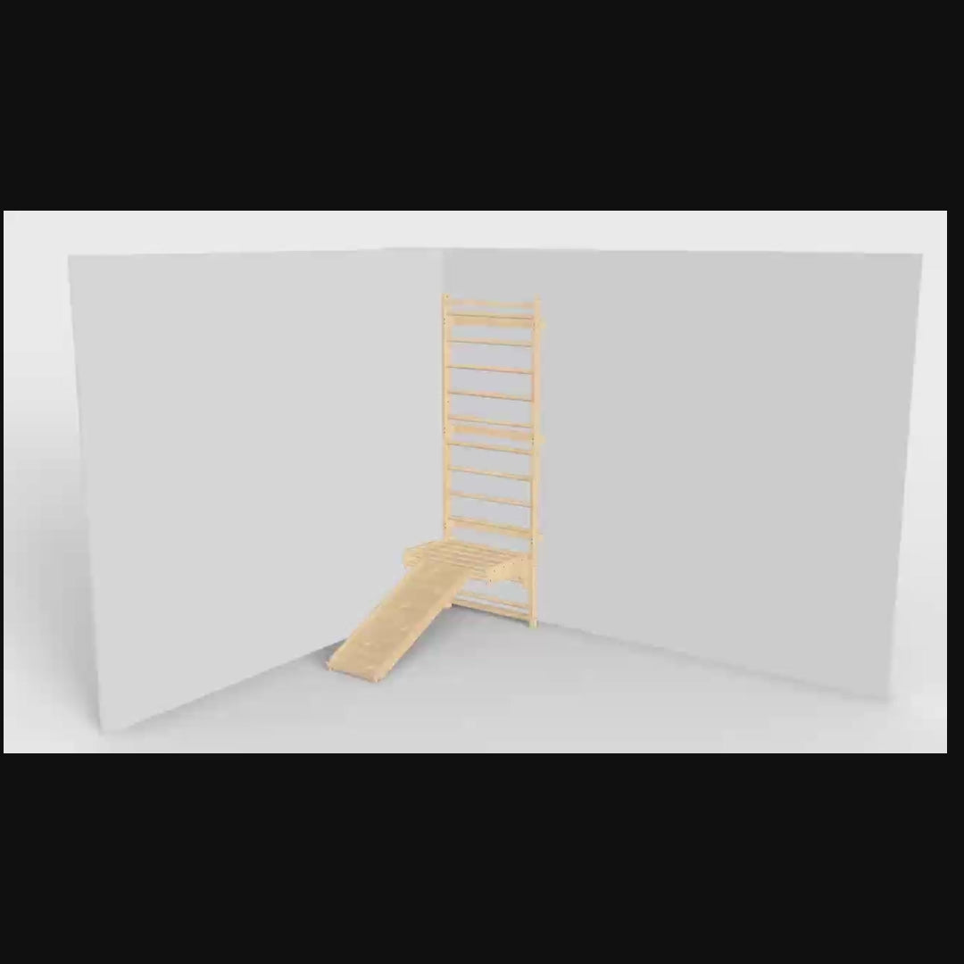 Walnuss-9-in-1 schwedische Leiter Wall Fitness und Kletterer