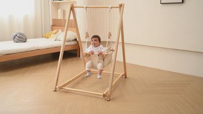 Spruce - Baby and Toddler Foldable Wooden Swing Set.