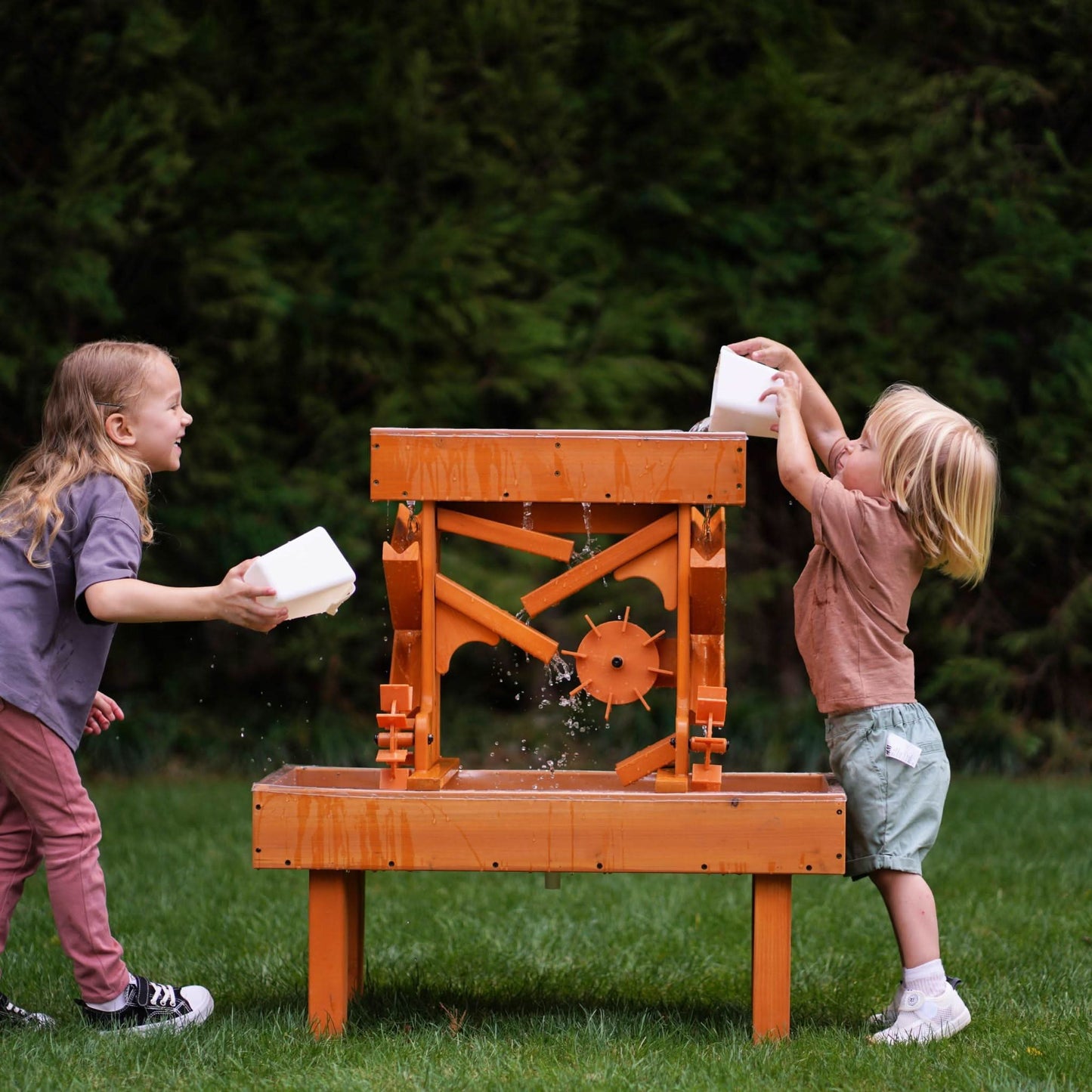 Outdoor Wooden Water Table For Kids, Toddlers Playset.