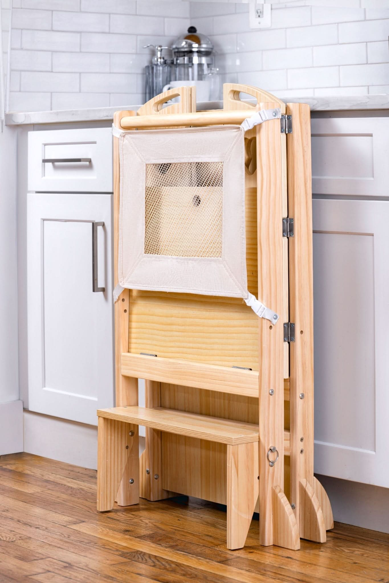 Laurel - 4 in 1 Foldable Kitchen Tower, Step Stool, Chalkboard and Slide.