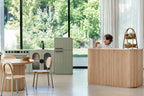 Sage Fluted play sink in a bright, modern playroom kitchen