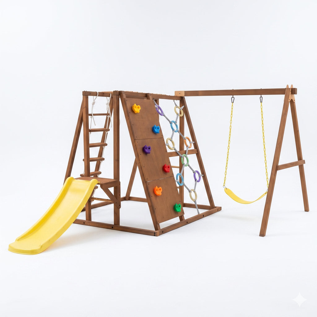 Sycamore outdoor swing set, Large size with slide