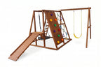 Sycamore outdoor swing set, X-Large size with wooden climbing ramp