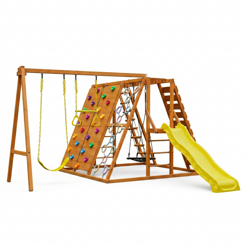 Sycamore - Backyard Ultimate Climbing Set mit 2 Schaukeln und Trapezbar