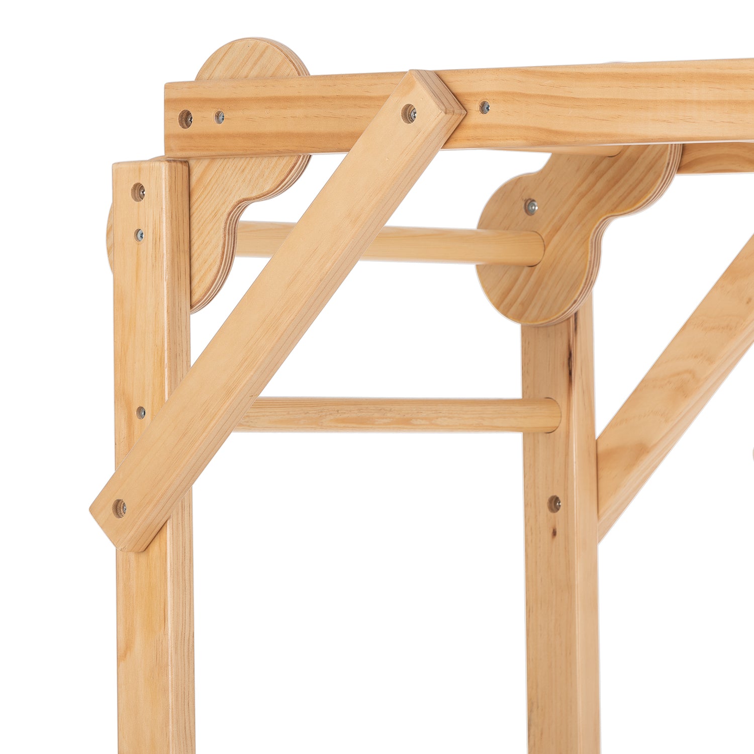 The Grove Jungle Gym - Avenlur's Premium 8 in 1 Wooden Playset for Older Kids in Natural Wood Color - Close Up Detail