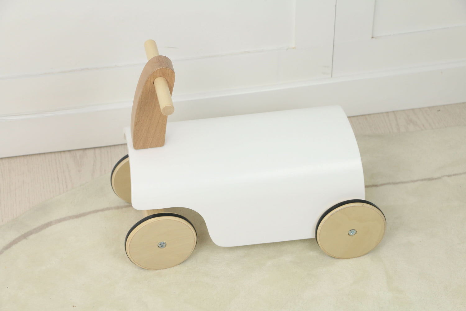 Avenlur Kids Toddler Wooden Ride-On Toy with Wheels and Walker