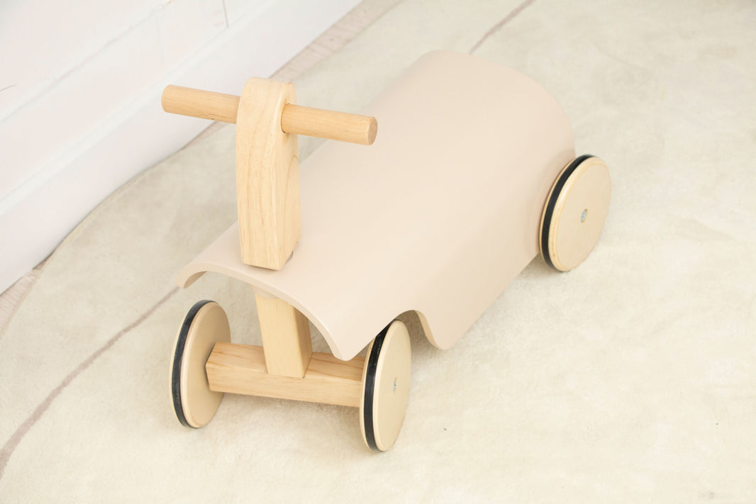 Kids Toddler Wooden Ride-On Toy with Wheels and Walker.