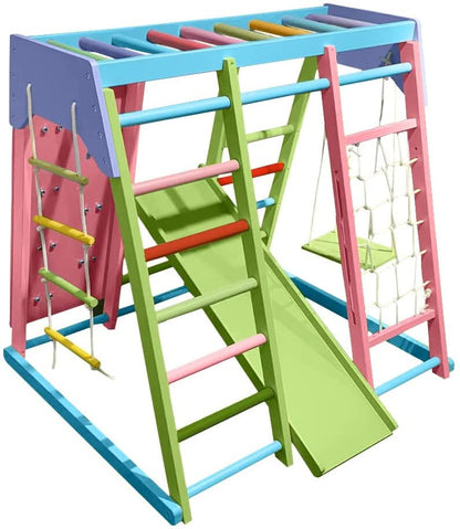 Avenlur's Magnolia Rainbow Color Real Wood Playset - Front View