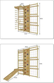 Walnut - 9-in-1 Swedish Ladder Wall Gym and Climber.