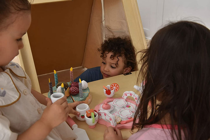 Oak - Wood Learning Tent and Climber with Desk and Chair.