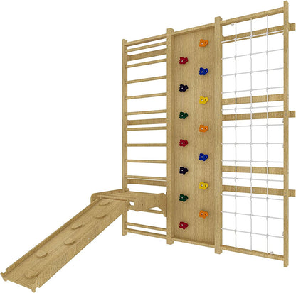 Walnut - 9-in-1 Swedish Ladder Wall Gym and Climber.