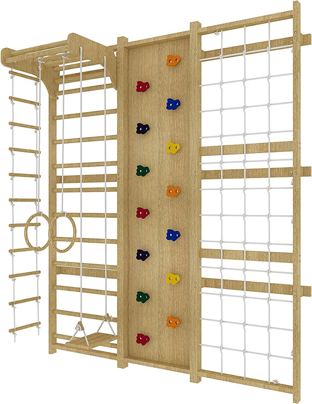 Walnut - 9-in-1 Swedish Ladder Wall Gym and Climber.