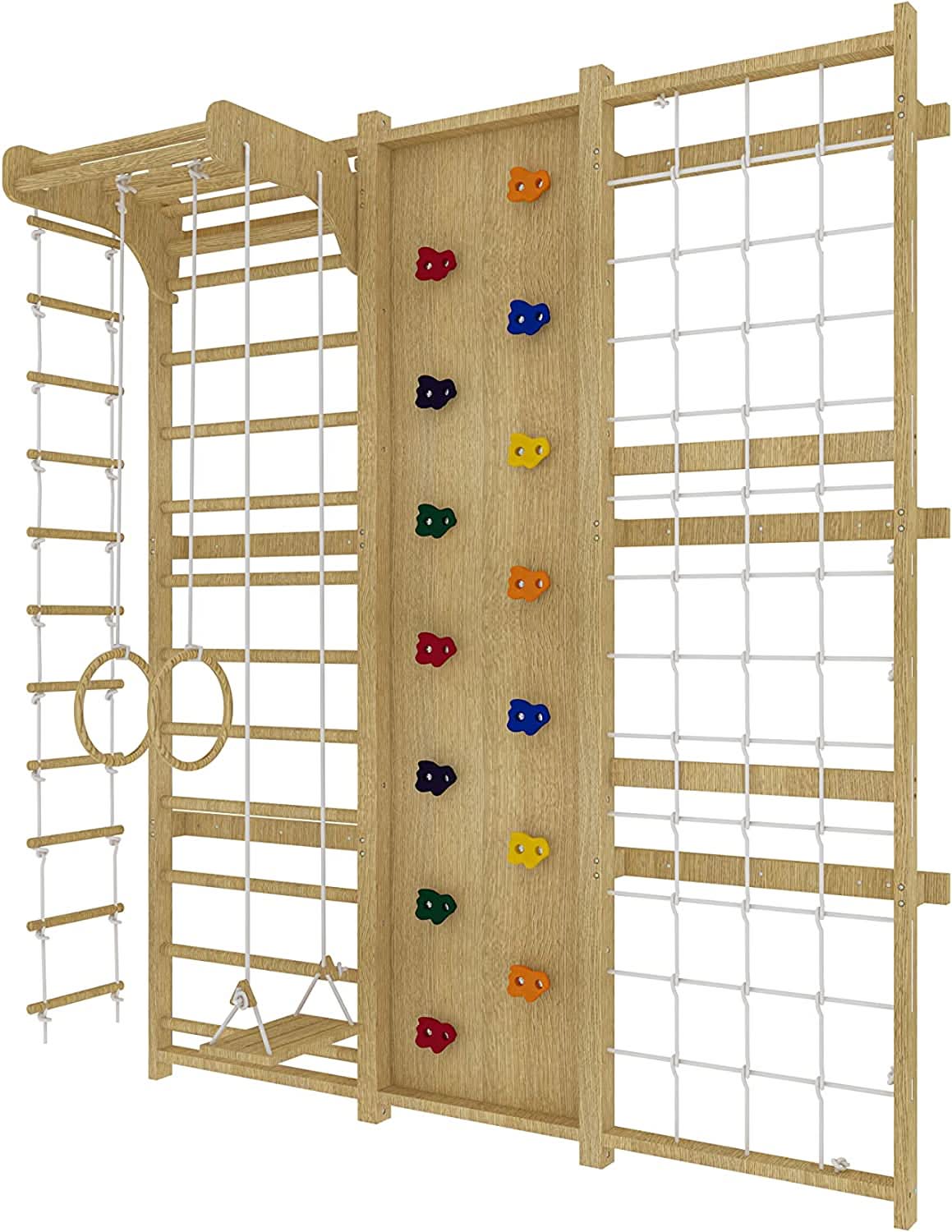 Walnut - 9-in-1 Swedish Ladder Wall Gym and Climber.