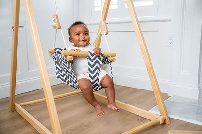 Spruce - Baby and Toddler Foldable Wooden Swing Set.