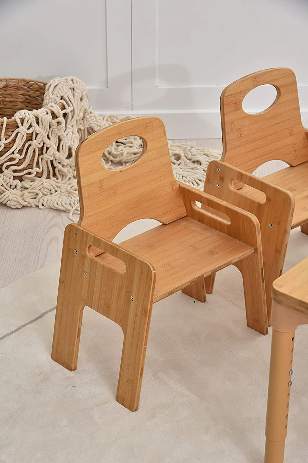 Adrian Bamboo Toddler Table and Chair 5 Piece Set