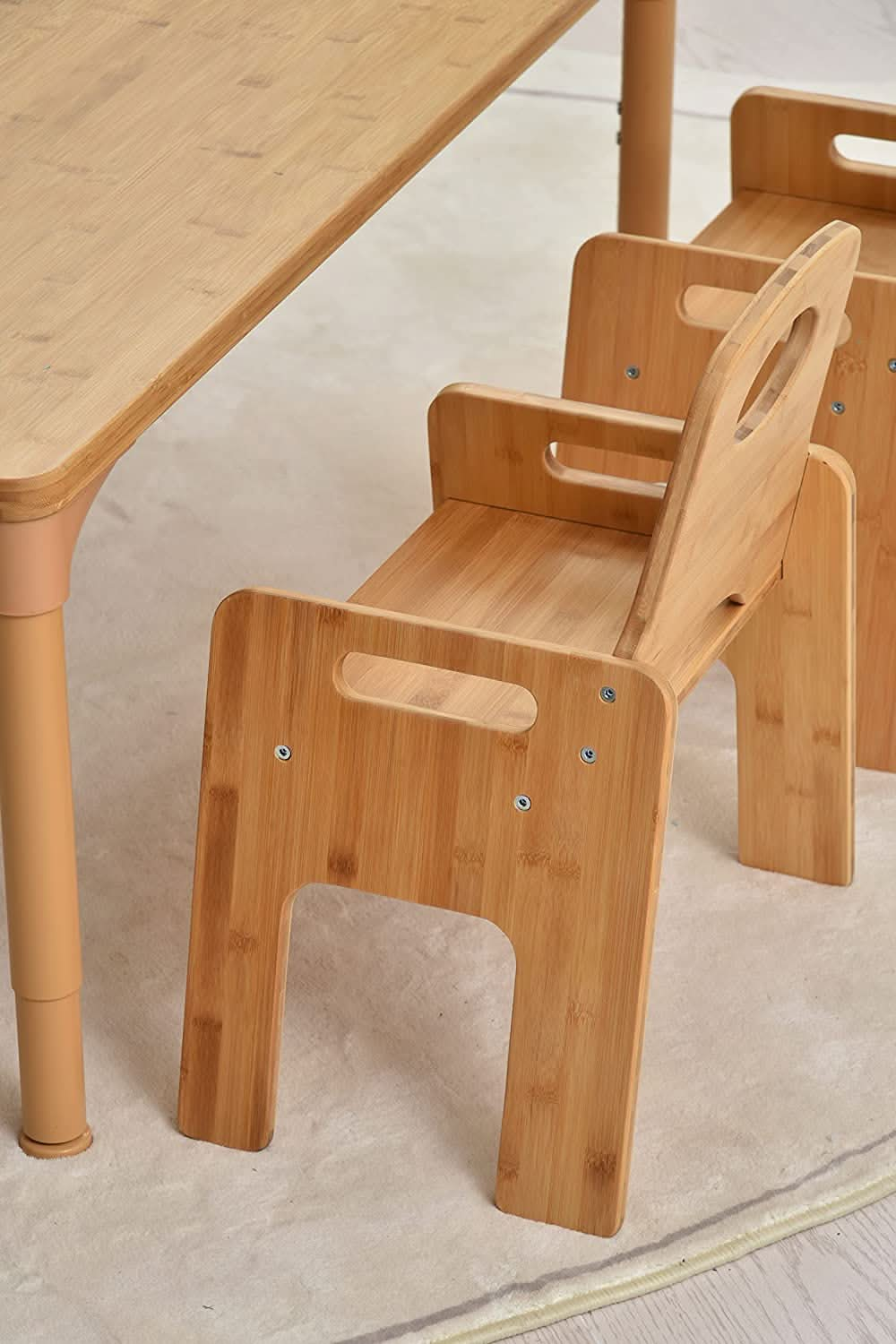 Adrian - Bamboo Toddler Table and Chair 5 Piece Set.