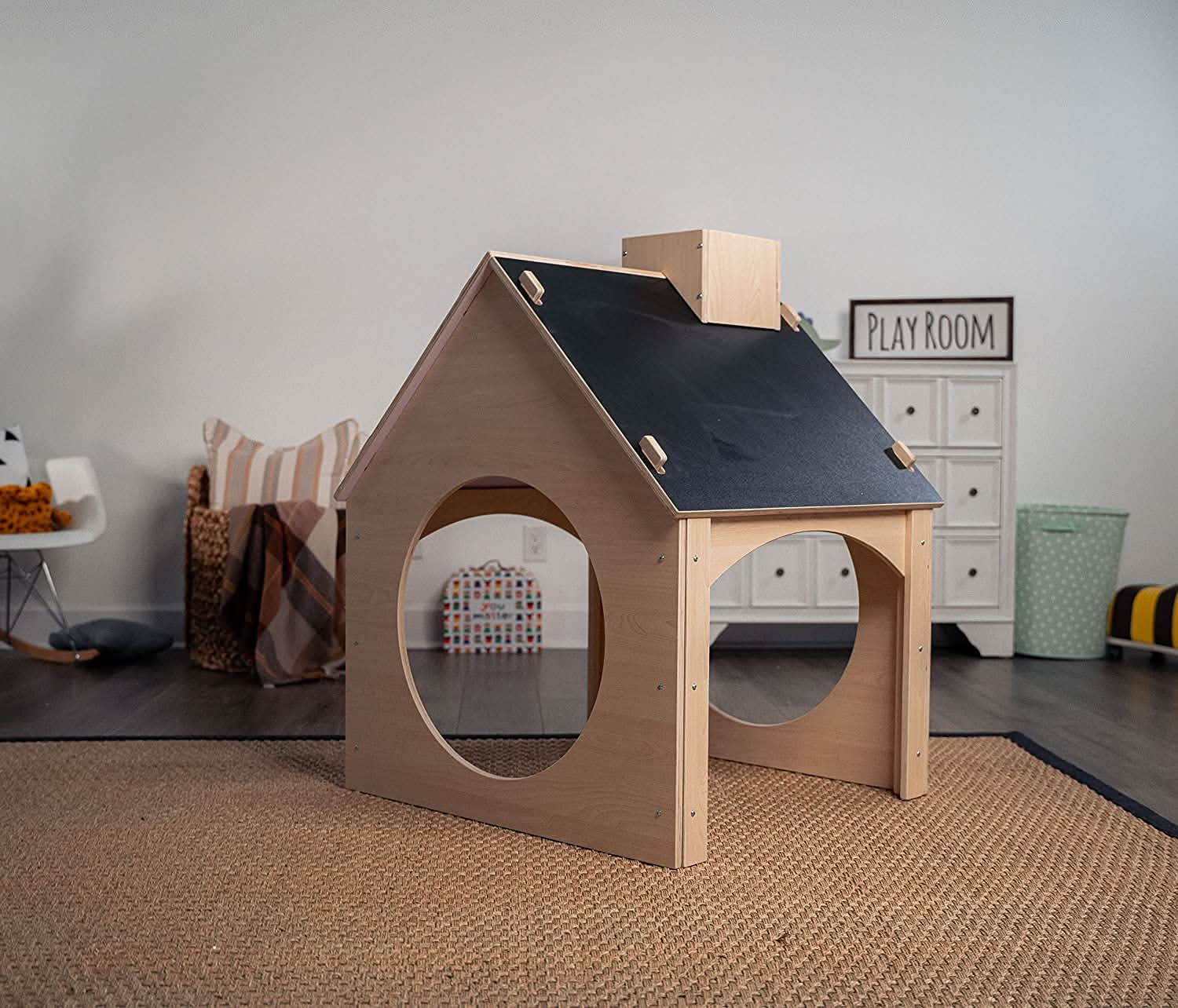 Evergreen- Children's Playhouse with Chalkboard Roof.