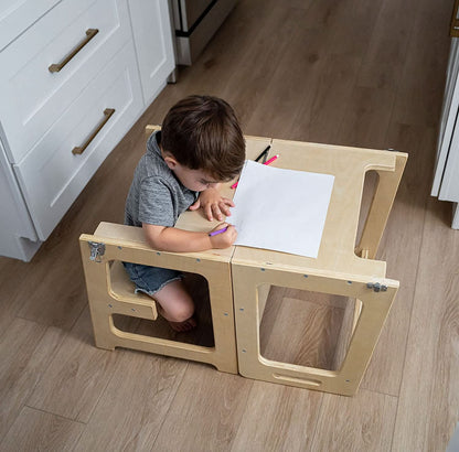 Date - 4 in 1 Kitchen Tower, Desk, Step Stool and Chalkboard.