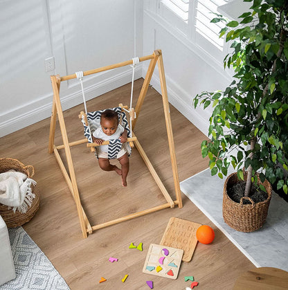 Spruce - Baby and Toddler Foldable Wooden Swing Set.