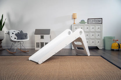 Manuka - Avenlur's Safe and Fun Indoor Toddler Slide in Playroom - Shown in White