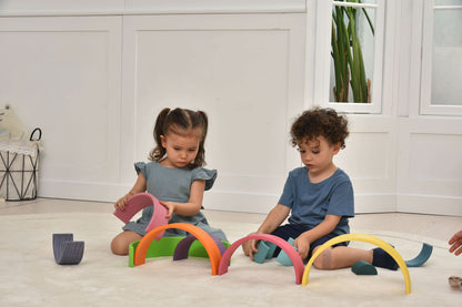 Wooden Rainbow Stacker Blocks.