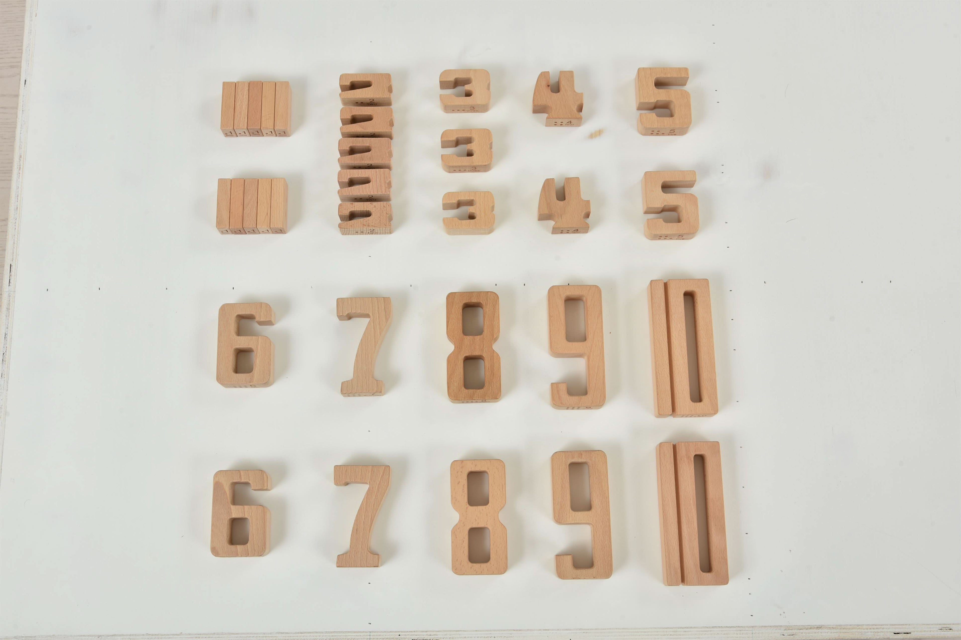 Number Blocks - Montessori Large Wooden Blocks.