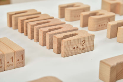 Number Blocks - Montessori Large Wooden Blocks.