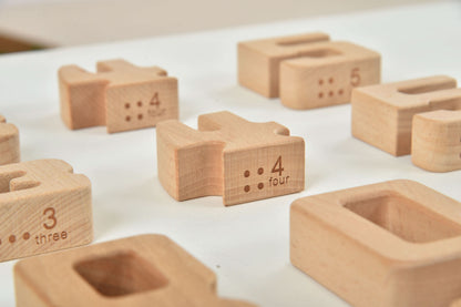 Number Blocks - Montessori Large Wooden Blocks.