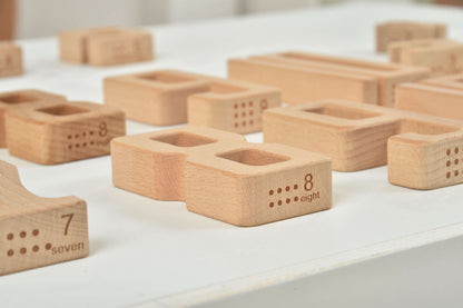 Number Blocks - Montessori Large Wooden Blocks.