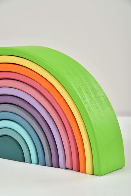 Wooden Rainbow Stacker Blocks.